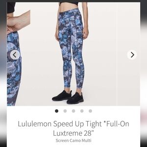 Lululemon Speed Up Tight *Full-On Luxtreme 28" Size 6